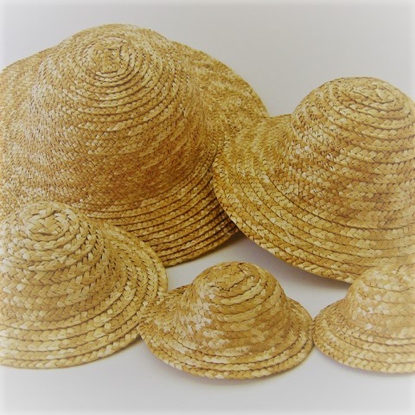 [自然素材エコクラフト　ミニ帽子」　麦わら帽子　生成（ナチュラル）　外径７５０ｍｍ　　１パック２ケ入 2枚目の画像