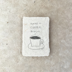 【コーヒー好きさんに】気持ち伝える土佐和紙 素朴でかわいい土佐楮カードと柿渋染封筒セット 3枚目の画像