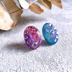 glass oval illumination jewelry Earrings 3枚目の画像