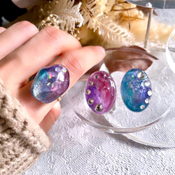 glass oval illumination jewelry Earrings 7枚目の画像