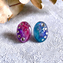 glass oval illumination jewelry Earrings 2枚目の画像