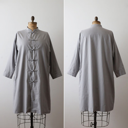 ⁑ラスト２　最終ＳＡＬＥ　花ボタン　ロングシャツ　ワンピース　羽織りコート　上質コットンゆったりdr520 U17 9枚目の画像
