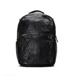 高級本革バックパック リュック ビジネスバックパック メンズ　A4対応　通勤通学、出張、旅行かばん #漆黒ブラック 2枚目の画像