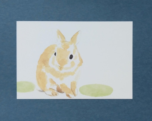 春を待つうさぎ』 水彩色鉛筆画