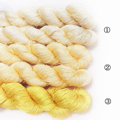 絹糸 草木染「玉ねぎ」極太 １綛 シルク100％ 天然染料 かがり糸 刺繍 