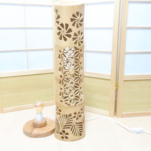 竹灯り・竹あかり・竹灯籠・竹灯篭・竹ランプ 繊細・両面彫り