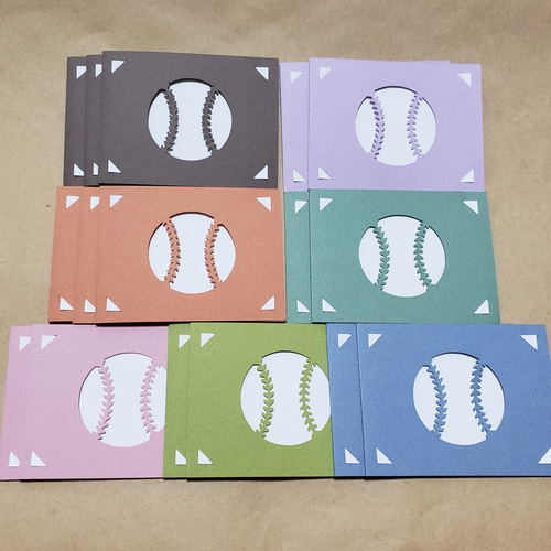 お得セット】野球ボールカード (エンボス紙) 16枚 メッセージカード