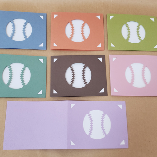 お得セット】野球ボールカード (エンボス紙) 16枚 メッセージカード