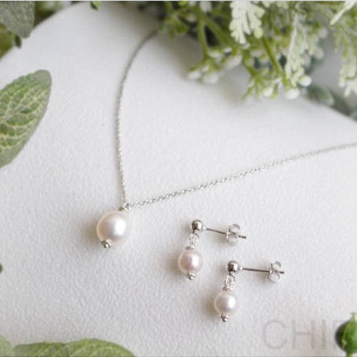セット販売】○ 淡水パール ネックレスとピアス ○ / SV925 ネックレス  