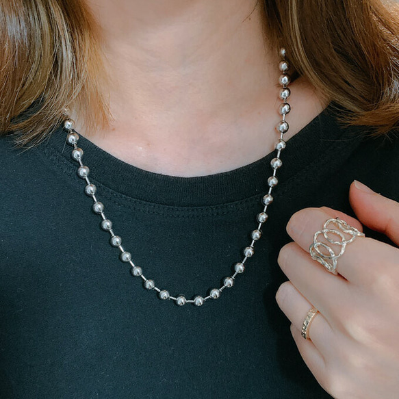 極太❗️美品】 SAAD ネックレス ボールチェーン メタル付き 50cm BFF