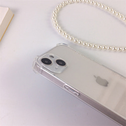 iPhone 14ケース ショルダー ストラップ付き クリアケース かわいい パール 肩掛け おしゃれ バッグ風 11枚目の画像