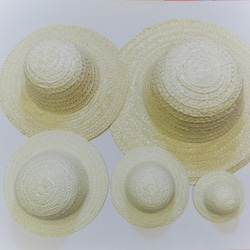 [自然素材エコクラフト　ミニ帽子」　麦わら帽子　生成（ナチュラル）　外径170ｍｍ 3枚目の画像