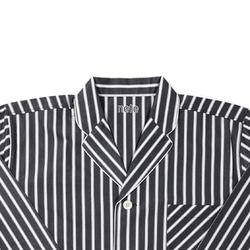 【綿100％肌に優しい】日本製 メンズ パジャマ ペアにおススメ ブロード素材 黒ストライプ柄 長袖 クリスマス ギフト 5枚目の画像