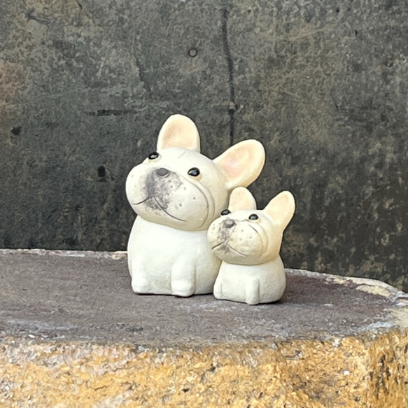 法國鬥牛犬（奶油色）O-401-3 陶瓷/法國鬥牛犬/Hokoku Mugyu Dog 第11張的照片