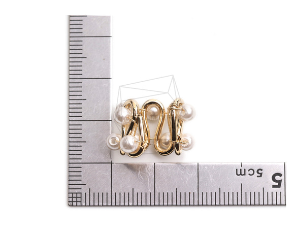 ERG-2259-G【2枚】珍珠圓形耳環耳釘 第5張的照片