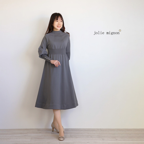ジョリーミニョン パフスリーブ ワンピース Jolie mignon ジョリーミニョン パフスリーブワンピース