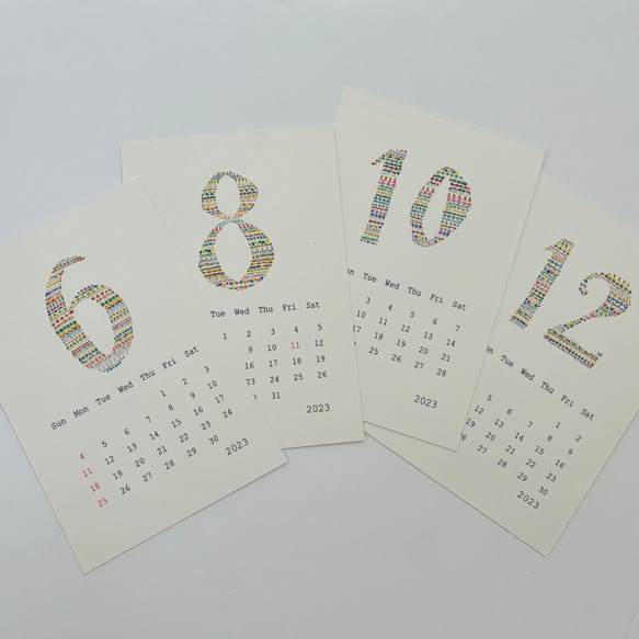 2023年カレンダー  はがきサイズ(両面７枚組) 2枚目の画像