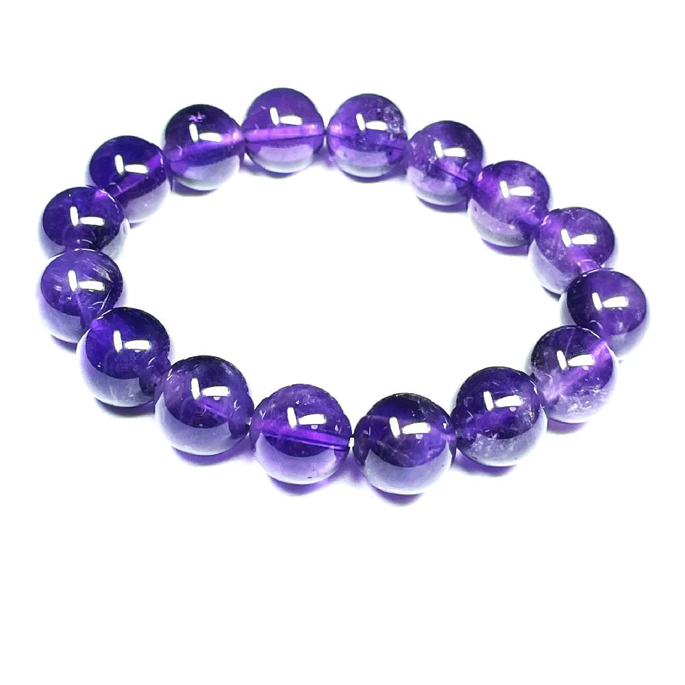 【恋愛のお守り】アメジスト ブレスレット 12ミリ 2月 誕生石 天然石 高貴な輝き 商売繁盛 お年玉 プレゼント