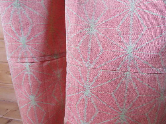 麻の葉模様　ウールのもんぺパンツ　１０８ｃｍ　着物リメイク 6枚目の画像