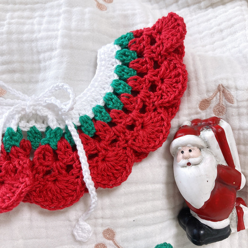 Xmasつけ襟/家族や友達とのお揃いに スタイ・よだれかけ 