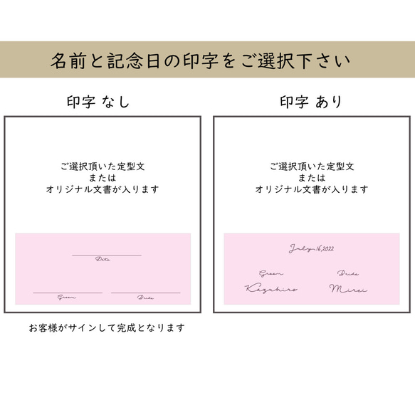 最短3日以内発送！　結婚証明書　人前式　教会式　アクリル　小花柄　certificate 040 6枚目の画像