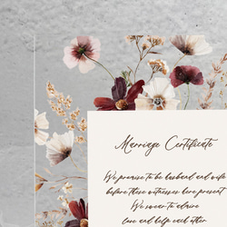 最短3日以内発送！　結婚証明書　人前式　教会式　アクリル　小花柄　certificate 040 3枚目の画像