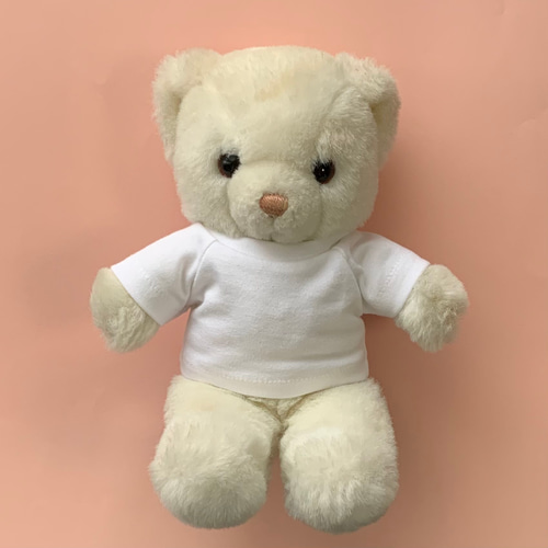 ホワイトテディベア Tシャツ付き 25cm ぬいぐるみ用 Tシャツ 白 テディベア kpopdoll ぬいぐるみ melmoh