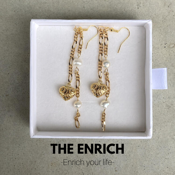 【9KGF/金アレ対応】アシンメトリー 3Dハートピアス