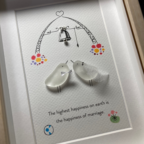 シーグラスアート「ウェディング」 その他アート ゆきみ工房