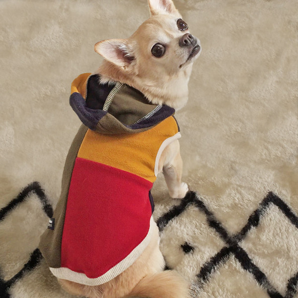 ワンちゃんフリースパーカー ♪【日本製】ドッグウェア/小型犬用 7枚目の画像