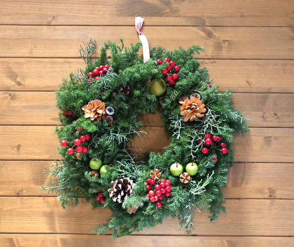 ‪☆28 ・30・31クリスマスリース ハンドメイドリース ナチュラルホワイトのクリスマスリース【冬支度ハンドメイド2024