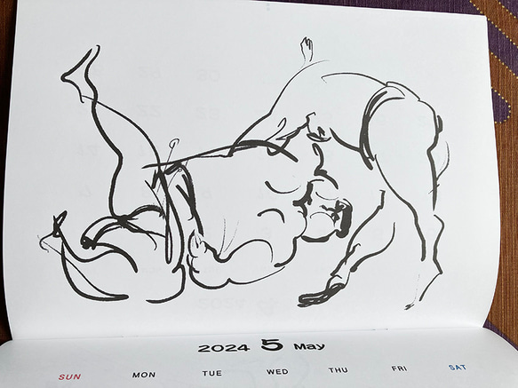 相撲カレンダー　2024年　令和6年　相撲壁掛けカレンダー ポストカード付 4枚目の画像