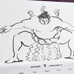 相撲カレンダー　2024年　令和6年　相撲壁掛けカレンダー ポストカード付 2枚目の画像