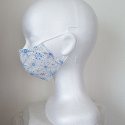 雪の結晶 不織布フィルターノーズワイヤー 立体 おしゃれ布マスク 6枚目の画像