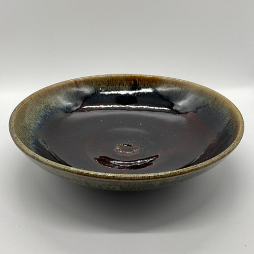 黒飴釉の中皿(深） そうめん鉢【手仕事 民藝 和 陶器】 中皿