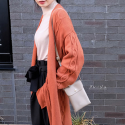 サイド編み上げデザイン シンプル レザー調 スマホポシェット スマホショルダー 3色展開 12枚目の画像