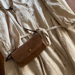 【本革の手縫いキット】シンプルな本革ショルダーバッグ 3枚目の画像