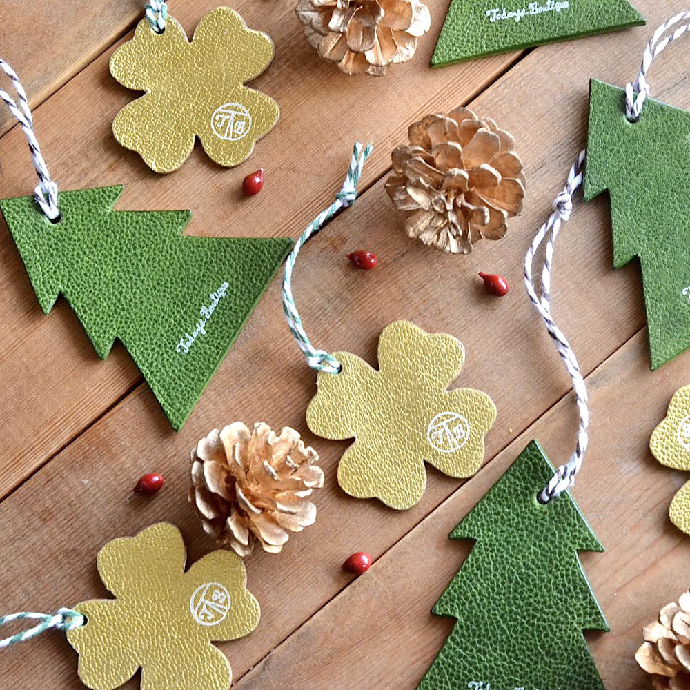 Christmas ornament set【レザーオーナメント】“Xmas tree&Lucky