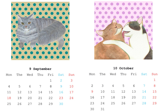 猫カレンダー　2023年　壁掛け 5枚目の画像