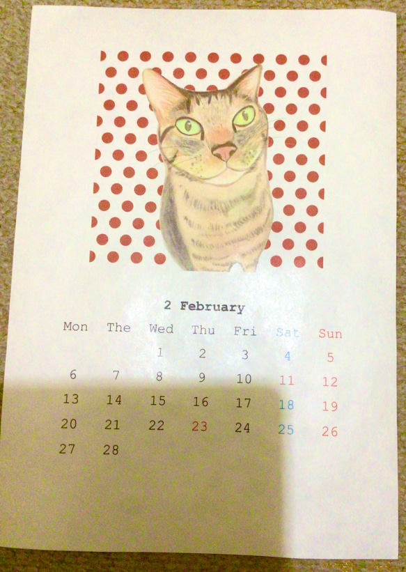 猫カレンダー　2023年　壁掛け 2枚目の画像