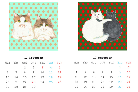 猫カレンダー　2023年　壁掛け 8枚目の画像