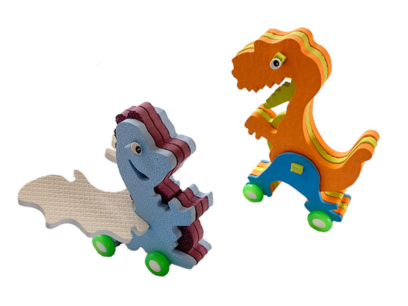 聖誕禮物【安全 MIT DIY玩具車 】  (恐龍系列)2入 第2張的照片