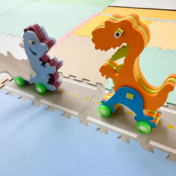 聖誕禮物【安全 MIT DIY玩具車 】  (恐龍系列)2入 第1張的照片