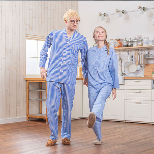 Steiff ストライプ柄 パジャマ 上下セット フリーサイズ Steiff ストライプルームウェア パジャマ ルームウェア レディース