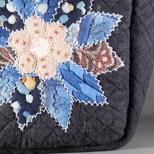 槑さん手作りバッグ】和柄パッチワーク刺し子刺繍~手縫いバッグ 槑さん手作りバッグ】和柄パッチワーク刺し子刺繍~手縫いバッグ