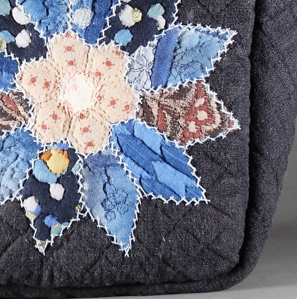 【槑さん手作りバッグ】和柄パッチワーク刺し子刺繍～手縫いバッグ・ハンドバッグ・ショルダーバッグ 3枚目の画像