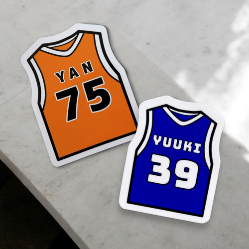 バスケ ユニフォーム ステッカーシール!!お名前・背番号入り シール  