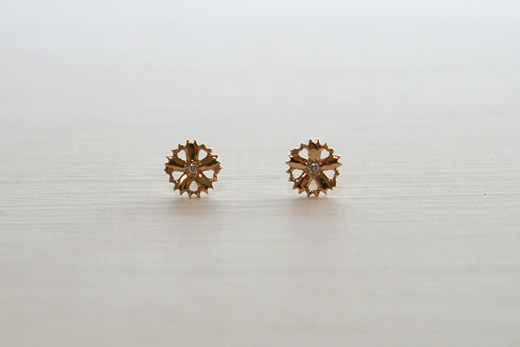 K10YG/ダイヤピアス【SAKURA / 桜】/WAMON MINI GOLD (PE20021Y)