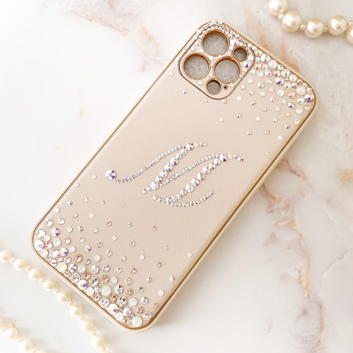 Phone 16pro,15,14他 ライトピンクイニシャル ケースオーロラmix Phone 16pro,15,14他 ライトピンクイニシャル ケースオーロラmix