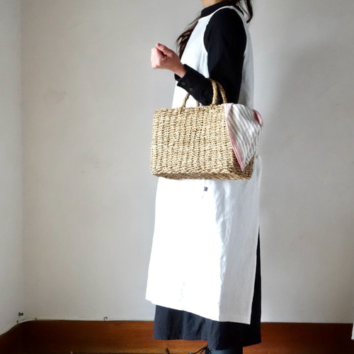 後ろで結ぶリネンのタブリエ ワンピース Jonico.handwork 通販